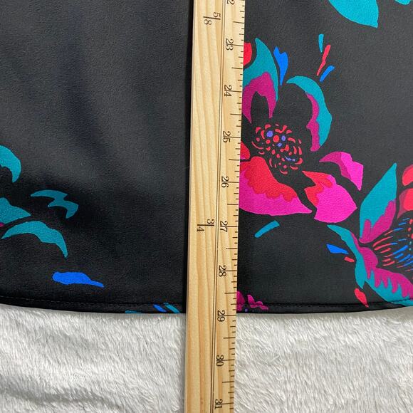 J. CREW Dark Floral Midi Skirt Women S‎ Black Raspberry Cottagecore Elastic Back - Picture 7 of 8